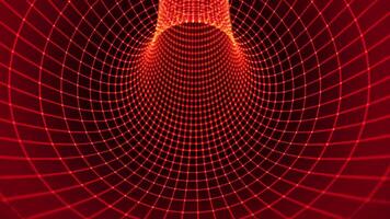 Futuristic Red Tunnel Flight Animation with Neon lights. 4K 60fps VJ loop. Cyber punk concept. Colorful Tunnel Background. video