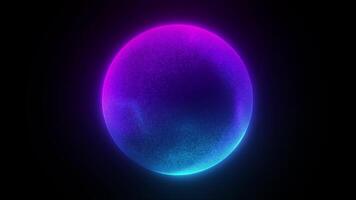 Glowing vibrant particle 3d sphere in the Universe. Abstract technology, science, engineering, and artificial intelligence background. Animated wave energy orb. Virtual assistant concept. 4k loop. video