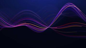 Glow pink purple blue digital landscape with cube particle. Crypto currency, big data, block chain and digital technology concept. 3D Rendering. 4k 60fps VJ loop. video