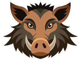 Stylized illustration of a wild boar face portraying strength and determination on a white background vector