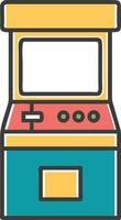 Colorful retro arcade game machine illustration with a blank screen for game graphics vector