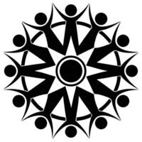 Abstract design depicting community support unity and working together in black and white vector