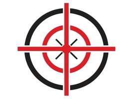 Simple graphic of a red and black target icon design isolated on white vector