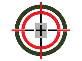 Colorful abstract sniper rifle scope design with geometric shapes and crosshairs on white background vector