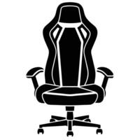 Modern black gaming chair illustration on white background for professional designs and concepts vector