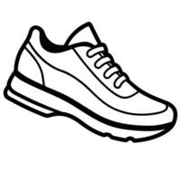 Simple black and white illustration of a modern sport shoe suitable for various design projects vector