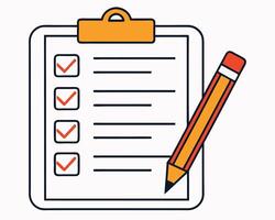 Checklist clipboard with checked boxes and pencil concept of planning and task management vector