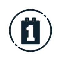 Design Illustration graphic of the first of the month icon with glyph style. Suitable for UI, mobile design, web design, etc. Transparent Background. png