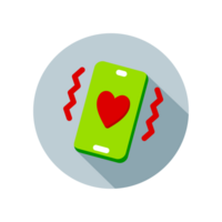 Design Illustration graphic of Love Buzz Notification icon with flat style. Suitable for UI, mobile design, web design, etc. Transparent Background. png