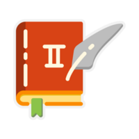 Design Illustration graphic of History Book icon with flat style. Suitable for UI, mobile design, web design, etc. Transparent Background. png