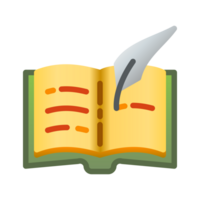 Design Illustration graphic of old book icon with gradient style. Suitable for UI, mobile design, web design, etc. Transparent Background. png