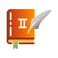 Design Illustration graphic of History Book icon with gradient style. Suitable for UI, mobile design, web design, etc. Transparent Background. png