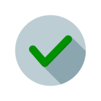 Design Illustration graphic of check mark icon with flat style. Suitable for UI, mobile design, web design, etc. Transparent Background. png