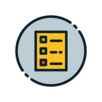 Design Illustration graphic of list to do icon with colored outline style. Suitable for UI, mobile design, web design, etc. Transparent Background. png