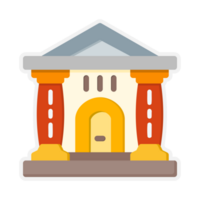 Design Illustration graphic of Museum icon with flat style. Suitable for UI, mobile design, web design, etc. Transparent Background. png