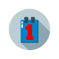 Design Illustration graphic of the first of the month icon with flat style. Suitable for UI, mobile design, web design, etc. Transparent Background. png