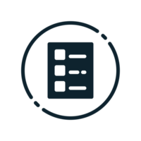 Design Illustration graphic of list to do icon with glyph style. Suitable for UI, mobile design, web design, etc. Transparent Background. png