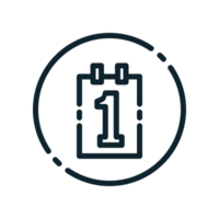 Design Illustration graphic of the first of the month icon with line style. Suitable for UI, mobile design, web design, etc. Transparent Background. png