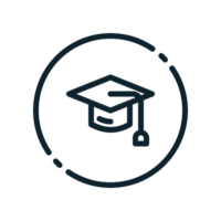 Design Illustration graphic of toga hat icon with line style. Suitable for UI, mobile design, web design, etc. Transparent Background. png