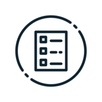 Design Illustration graphic of list to do icon with line style. Suitable for UI, mobile design, web design, etc. Transparent Background. png
