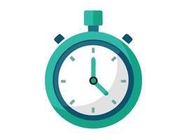 Teal stopwatch illustration showing passing time representing deadlines and time management concepts vector