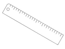 Simple black and white illustration of a ruler representing measurements and education concepts. vector