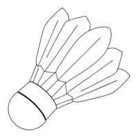 Simple outlined monochrome illustration of a shuttlecock commonly used in the sport of badminton vector
