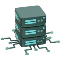 Stacked Servers Representing Data Storage and Network Infrastructure icon 3d. Database icon 3d render illustration png