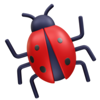ladybug icon 3d rendering illustration. Bug 3D Icon Illustration render png