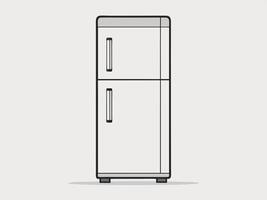 Minimalist illustration of a classic refrigerator showcasing a modern appliance in simple design vector