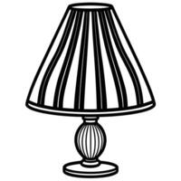 illustration of a simple elegant desk lamp in a stylish black and white outline drawing vector