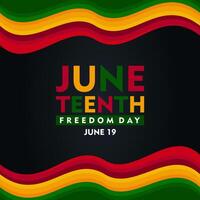 june 19th freedom day background vector
