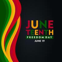 Juneteenth Freedom Day banner background with waving vector