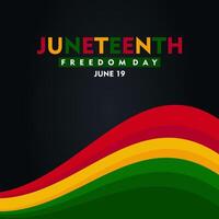 Juneteenth Freedom Day square banner background with wave vector