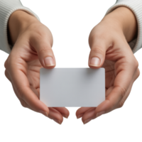 Hands Holding A Blank Card On A Transparent Background png