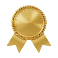 Golden Medallion With Border And Ribbon On Transparent Background png