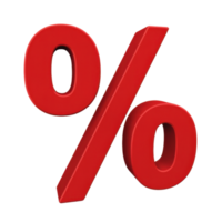 Bold Red Percentage Symbol On Transparent Background Ideal For Sales Promotions png