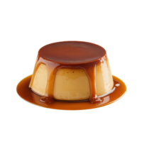 Creamy Caramel Dessert Flan on a Transparent Background png