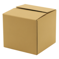 Plain Cardboard Shipping Box On Transparent Background png