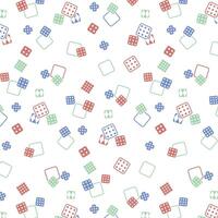 Colorful Dice Playful Scattered Pattern vector