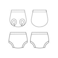 Baby and toddler underwear patterns vector