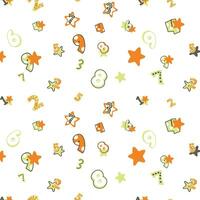 Cute Kawaii Stars Numbers Pattern vector