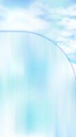 Soft blue sky background with a dreamy glass distortion effect and a half-round transparent overlay. Perfect for modern social media and digital designs. vector