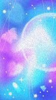 Vertical abstract background in Y2K style with glowing stars, dreamy gradients, and vibrant galaxy atmosphere. Ideal for stories, posters, or digital design. Stock illustration in y2k style. vector