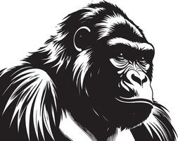 Gorilla Head silhouette vector