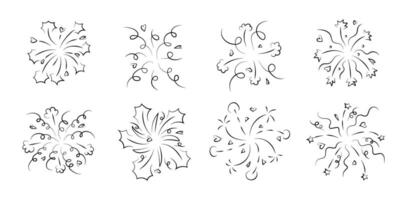 Firework with heart to celebrate New Year icon. Firecracker explosion for happy anniversary party. Birthday confetti congratulation and boom effect. Doodle sketch stroke for burst decoration set. vector