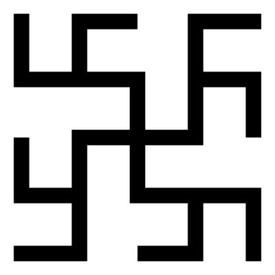 Fern flowers grass symbol sign slavic pagan icon black color style