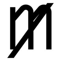 Mill's symbol milly sign icon black color style vector