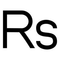 Rupee sign currency symbol money Rs icon black color style vector