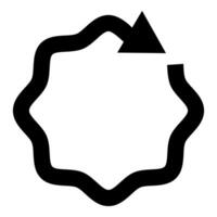 Wavy arrow on circle icon black color style vector